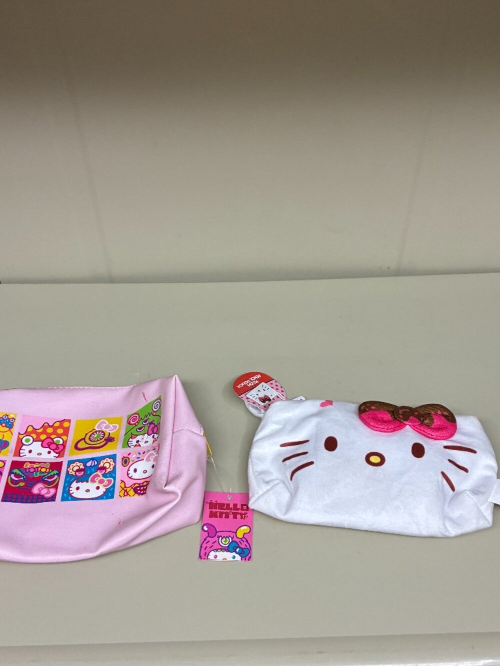 New! Hello Kitty Sweet Monsters Makeup Case Bag & Plush Pencil Case